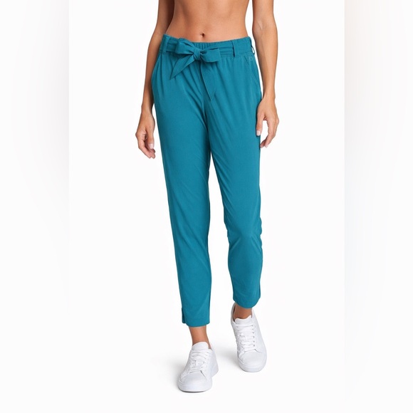 CALIA by Carrie Underwood Pants - CALIA by Carrie Underwood Teal Self-Belt Ankle Pants Size Large